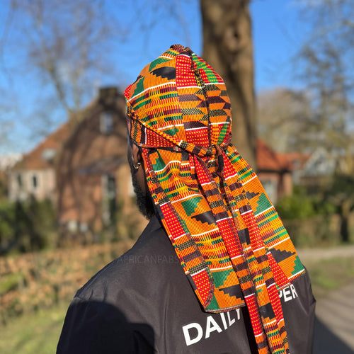 Durag / Bandana - Unisexe - Jaune / vert Kente