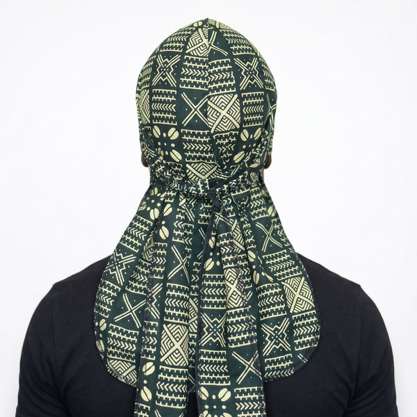 Durag / Bandana - Unisexe - Vert Bogolan