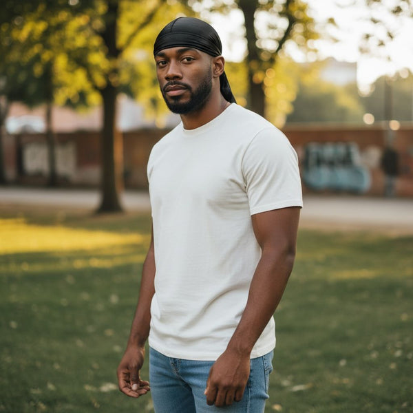 Durag / Bandana - Unisexe Doux et soyeux - Noir