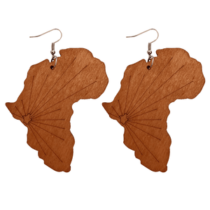 Africa shape marron - Boucles d'oreilles africaines