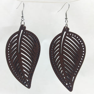 Boucles d'oreilles en bois | Leaves