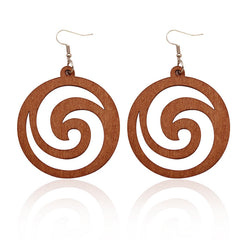 Imprimé africain Boucles d'oreilles | Boucles d'oreilles en bois marron Maze