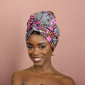 Turban facile - Bonnet en satin - Rose