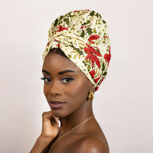 Turban facile - Bonnet en satin - couleur crème