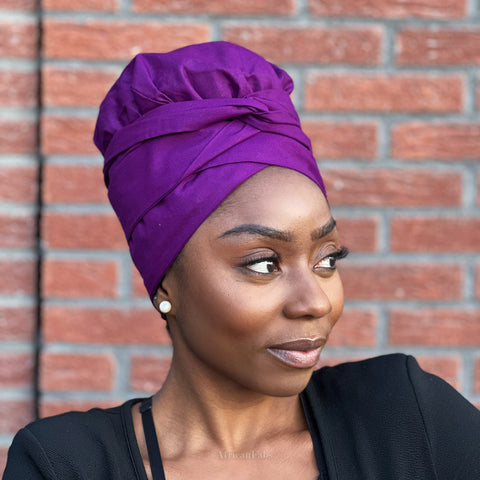 Turban facile - Bonnet en satin - Violet