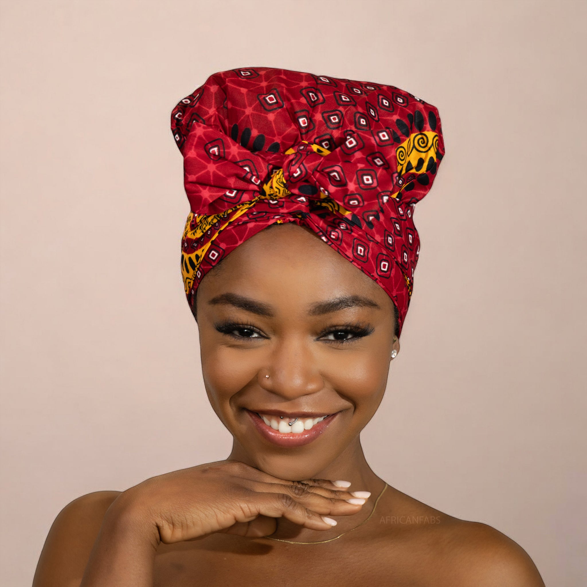 Turban facile - Bonnet en satin - Rouge Dotted Patterns