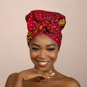 Turban facile - Bonnet en satin - Rouge Dotted Patterns