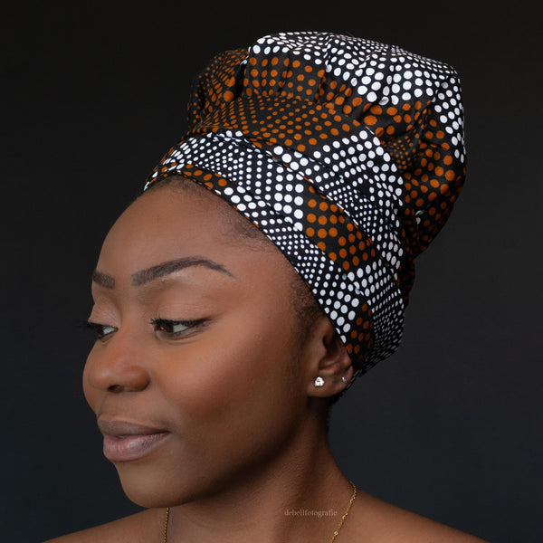 Turban facile - Bonnet en satin - Diamond marron