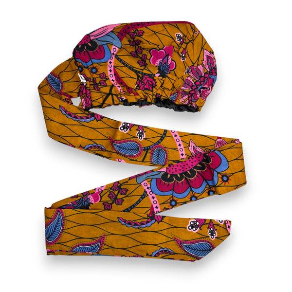 Turban facile - Bonnet en satin - Moutarde & Rose