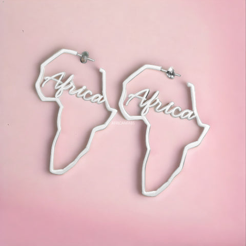 Boucles d'oreilles  - Continent Africain / Argent