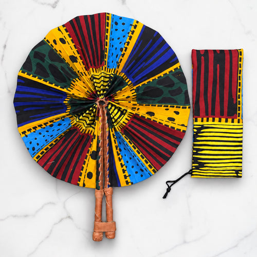 Eventail Africain - Eventail en Wax - Multicolore Akua