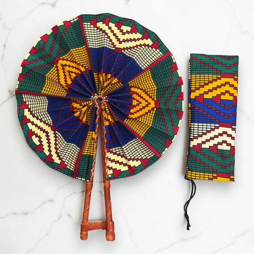 Eventail Africain - Eventail en Wax - Multicolore Kojo