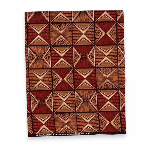 Fat Quarter Coupons Tissu Wax Africain - Marron FTQ 8712 - Quilting & Patchwork (45 x 57 cm / 18 x 22 inch)