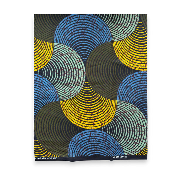 Fat Quarter African Wax Print Fabric - Green Blue FTQ 8717 - Quilting & Patchwork (45 x 57 cm / 18 x 22 inch)