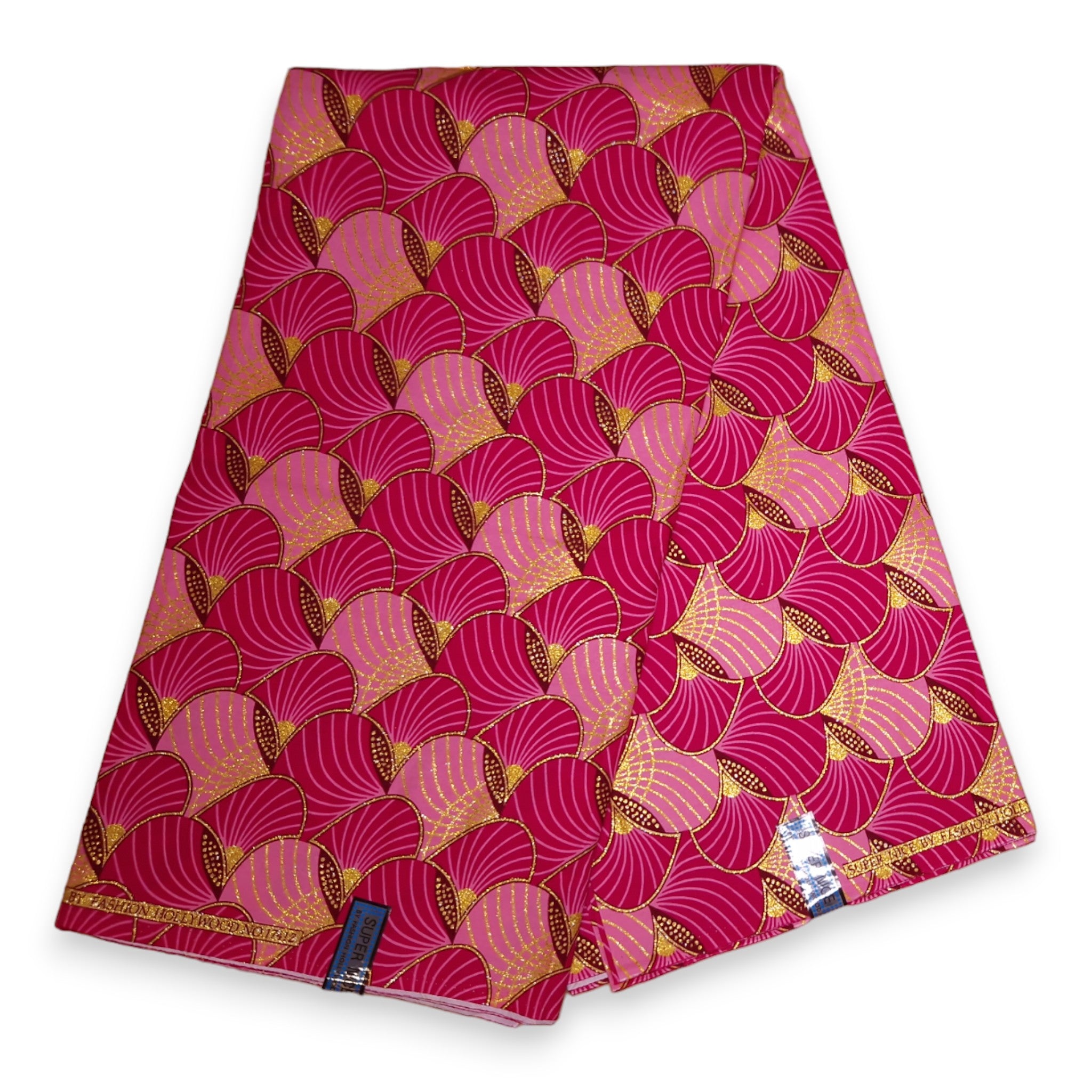 Tissu imprimé africain - Effets pailletés exclusifs 100% coton - GL-4010 Rose Or