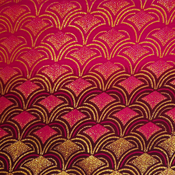 Tissu imprimé africain - Effets pailletés exclusifs 100% coton - GL-4021 Rose Or