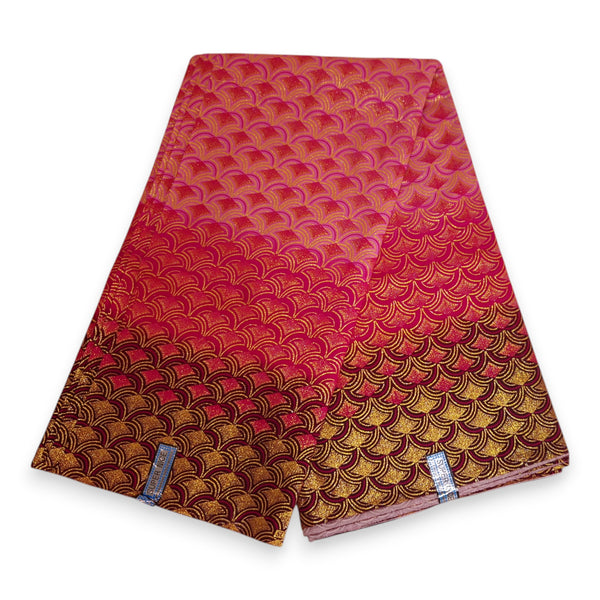 Tissu imprimé africain - Effets pailletés exclusifs 100% coton - GL-4021 Rose Or