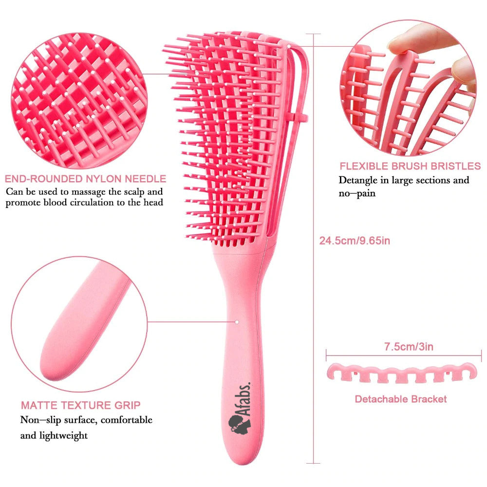 Peigne Fourchette Démêlant Rose Fuchsia - Longueur 15 Cm, Plastique, Pour Tous Types De Cheveux
