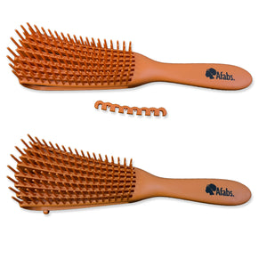 Afabs® Brosse démêlanteuse | Peigne pour boucles | Brosse à cheveux afro | Orange