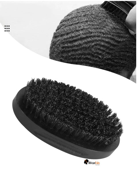 Wave Brush - Soft-Medium 360 Waves Brosse à ondulations pour coiffure bonnet durag - Noir - Unisexe