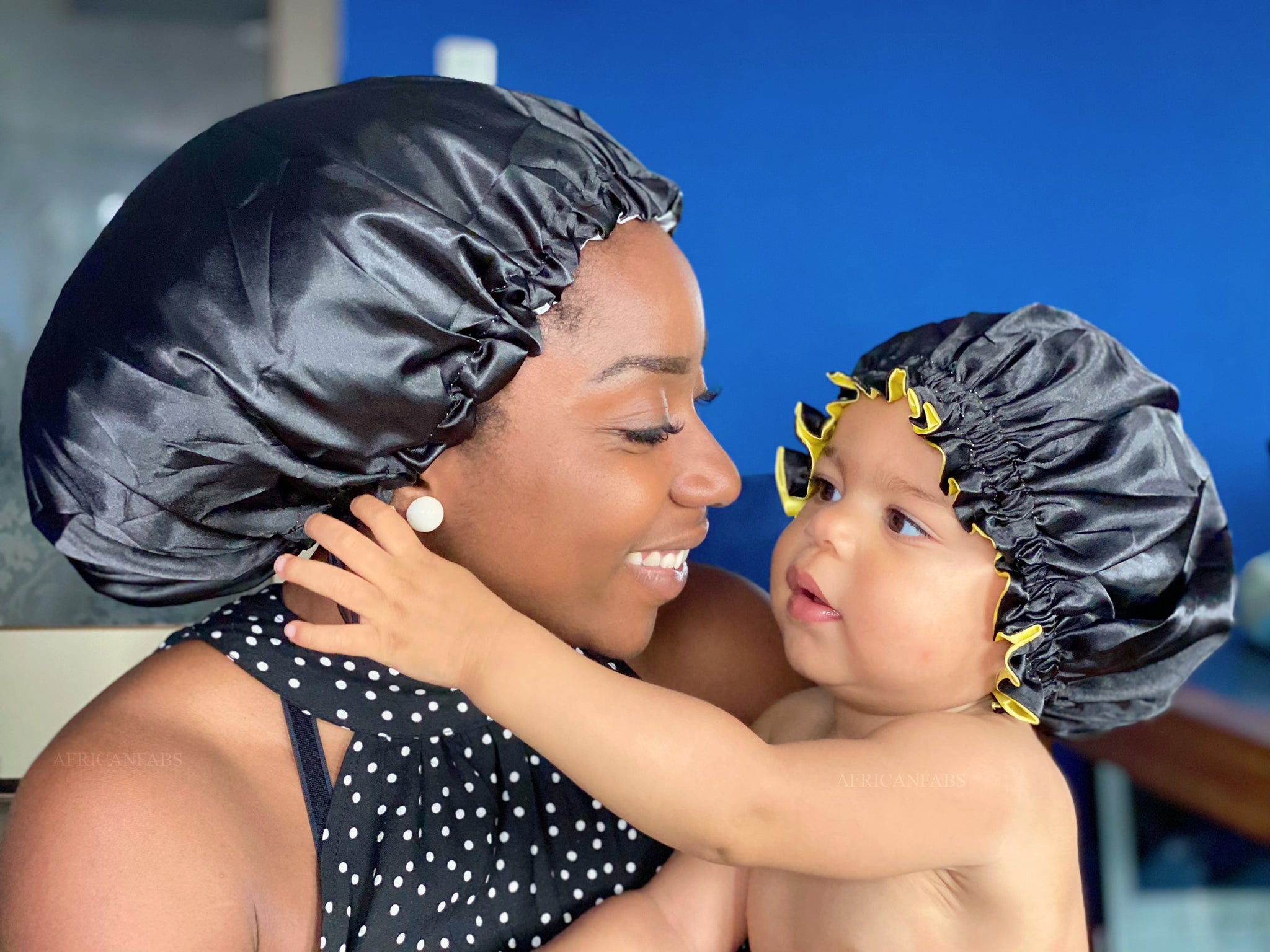 Khaki Bonnet en Satin (Taille des enfants de 3 à 7 ans) (Bonnet de nui –  AfricanFabs