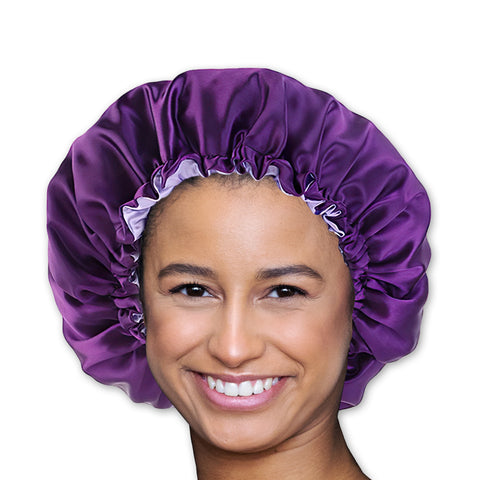 SET SATIN - Protégez vos cheveux et votre peau - Noir Bonnet en