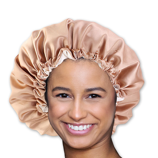 SET SATIN - Protégez vos cheveux et votre peau - Kaki Bonnet en Satin + Taie d'oreiller en satin + Scrunchie Satin