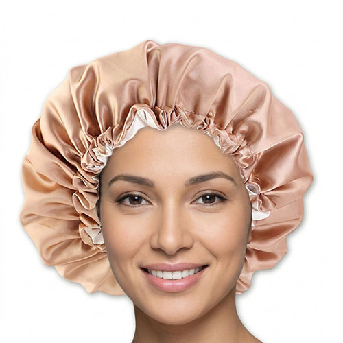 SET SATIN - Protégez vos cheveux et votre peau - Kaki Bonnet en Satin + Taie d'oreiller en satin + Scrunchie Satin