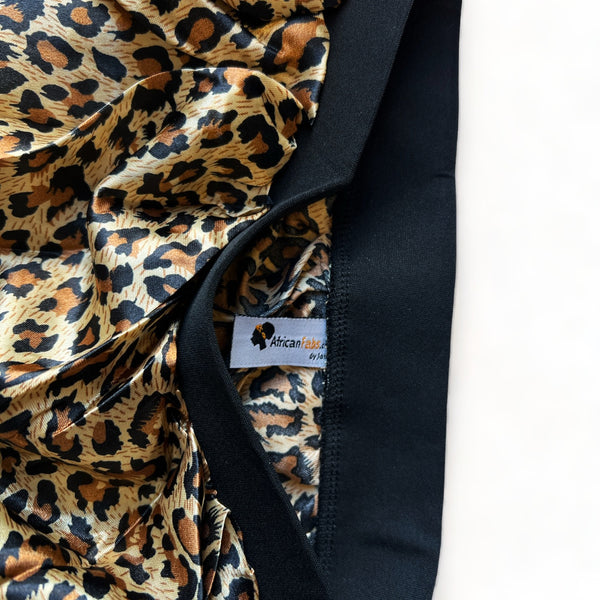 Bonnet Satin Hair imprimé léopard ( Bonnet de nuit Satin )