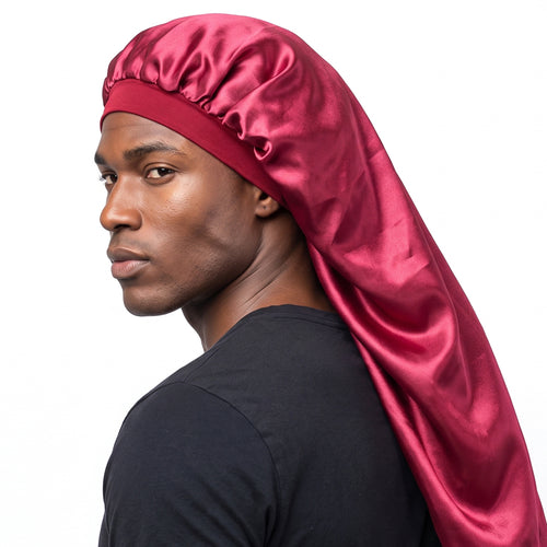 Bonnet en satin pour dreadlocks / Tresses / Rasta - Rouge Dreadsock / Bonnet de nuit en satin / Bonnet pour cheveux