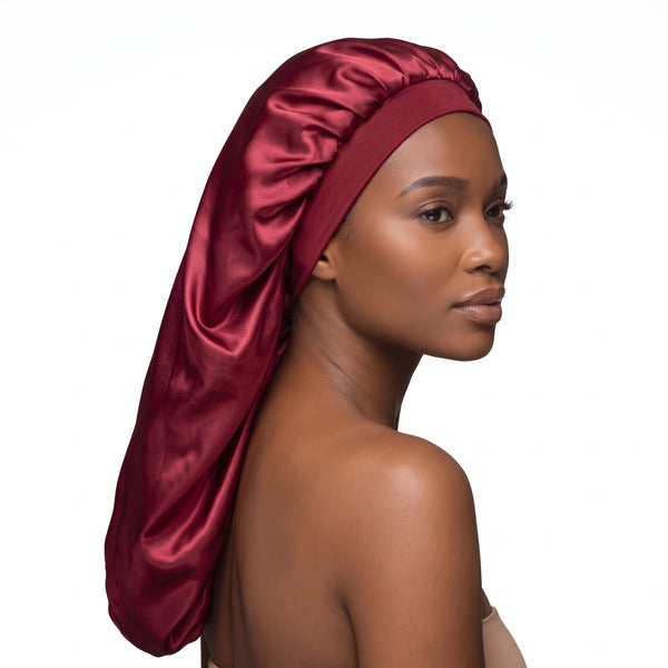 Bonnet en satin pour dreadlocks / Tresses / Rasta - Rouge Dreadsock / Bonnet de nuit en satin / Bonnet pour cheveux