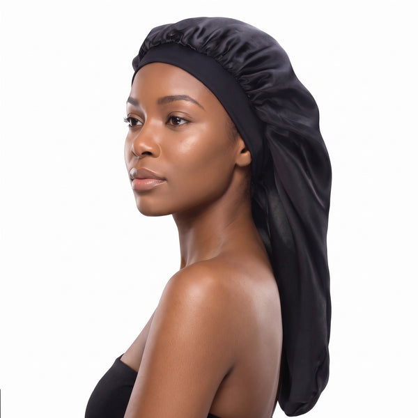 Bonnet en satin pour dreadlocks / Tresses / Rasta - Noir Dreadsock / Bonnet de nuit en satin / Bonnet pour cheveux