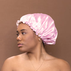 Rose Bonnet en Satin ( Bonnet de nuit réversible en satin )