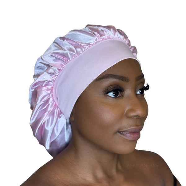 Bonnet de nuit en satin - Rose ( Bonnet de sommeil en satin )
