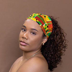 Bandeau en imprimé africain - Adultes unisexes - Vert / Jaune Kinte 