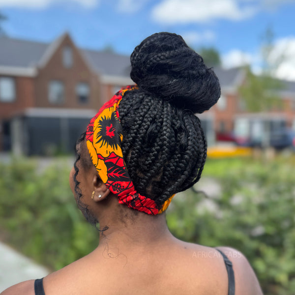 Bandeau imprimé africain - Adultes - Accessoires pour cheveux - Rouge Flowers