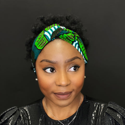 Bandeau imprimé africain - Adultes - Accessoires pour cheveux - Vert-