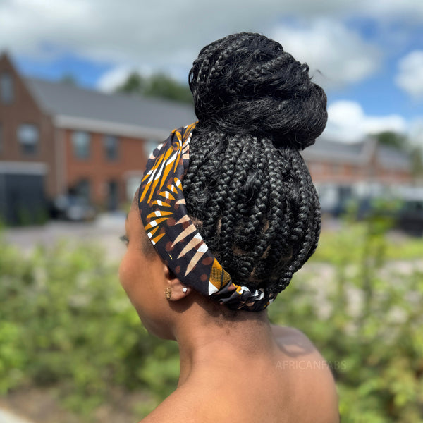 Bandeau imprimé africain - Adultes - Accessoires pour cheveux - Mix Marron Feathers