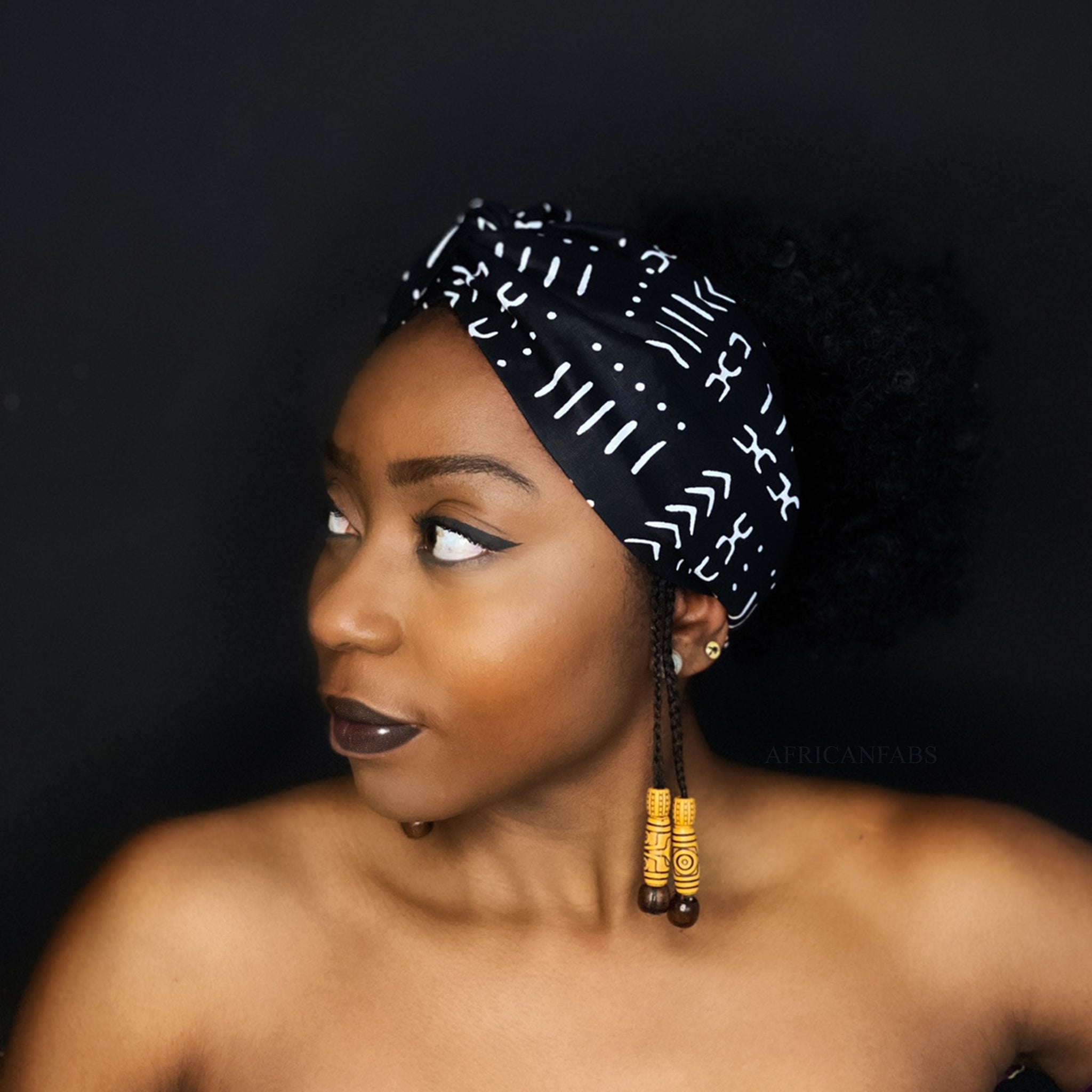 Bandeau imprimé africain - Enfants - Accessoires pour cheveux - Noir M –  AfricanFabs
