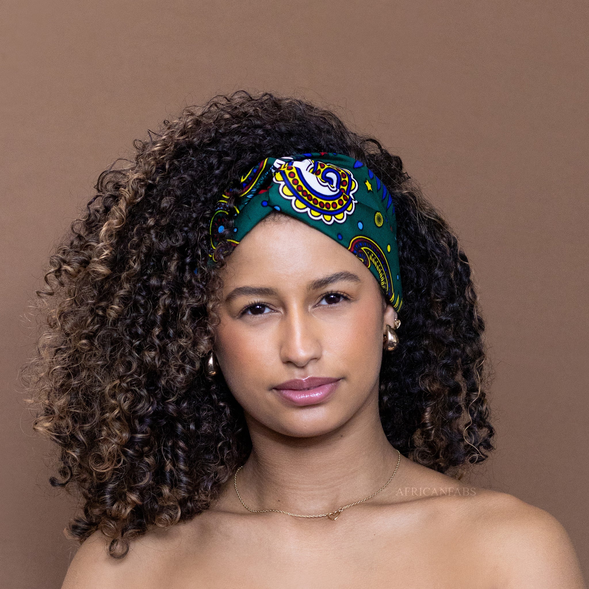 Bandeau imprimé africain - Adultes - Accessoires pour cheveux - Vert Multicolore Paisley
