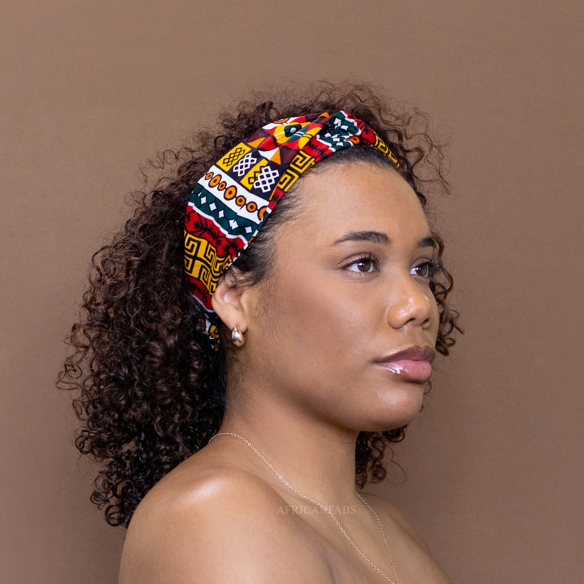 Bandeau imprimé africain - Adultes - Accessoires pour cheveux - Noir / Rouge kente