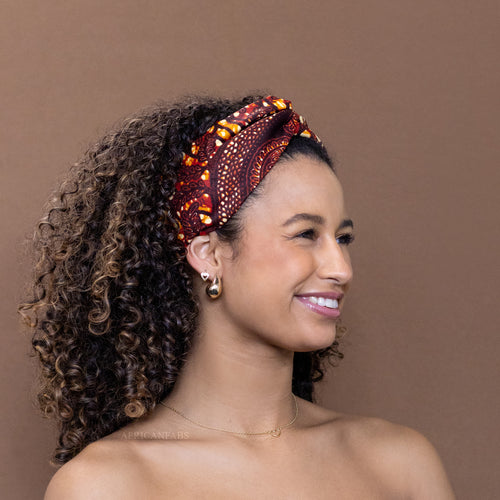 Bandeau imprimé africain - Adultes - Accessoires pour cheveux - Brun / Bronze branches