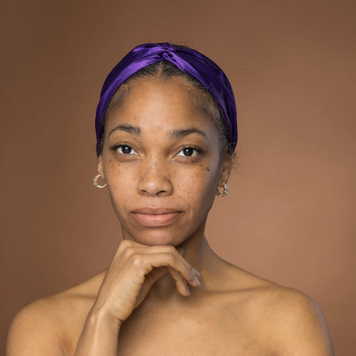 Violet Bandeau en Satin avec Twist - Accessoire Cheveux pour Adultes