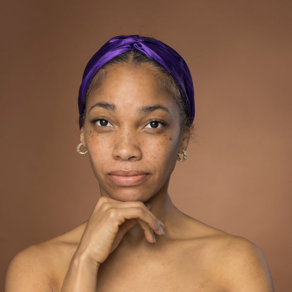 Violet Bandeau en Satin avec Twist - Accessoire Cheveux pour Adultes