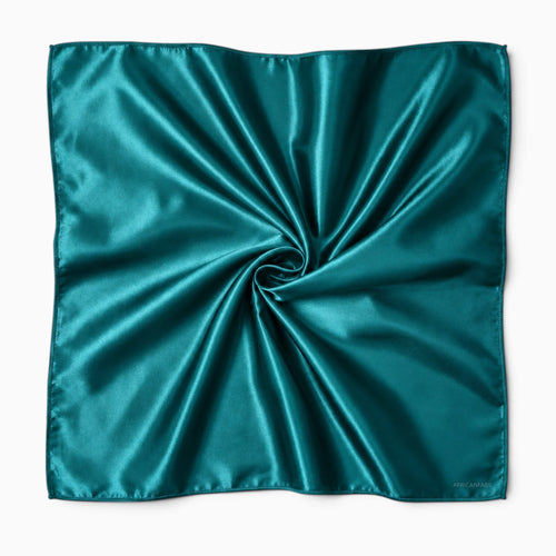 Foulard Carré en Satin Sarcelle / Bandana / Foulard de Tête - 90 x 90 cm