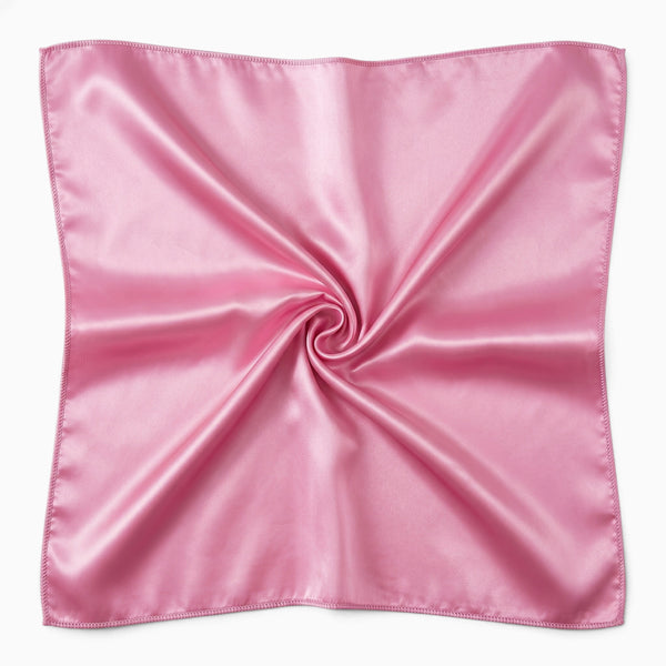 Foulard Carré en Satin Rose / Bandana / Foulard de Tête - 90 x 90 cm