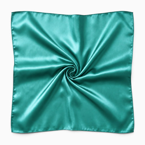 Foulard Carré en Satin Turquoise / Bandana / Foulard de Tête - 90 x 90 cm