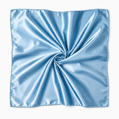 Bleu clair Foulard Carré en Satin  / Bandana / Foulard de Tête - 90 x 90 cm