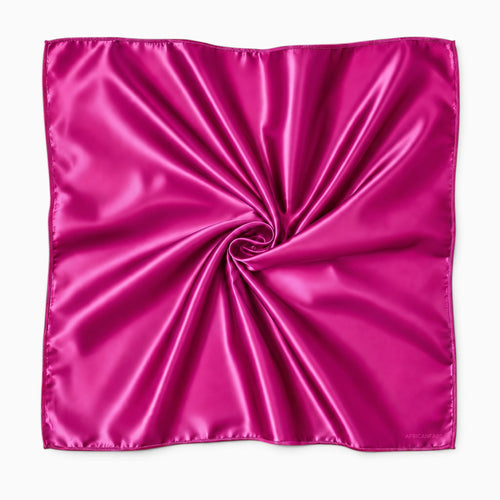 Foulard Carré en Satin Rose Fuchsia / Bandana / Foulard de Tête - 90 x 90 cm