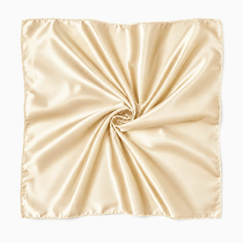 Foulard Carré en Satin Beige Ivory / Bandana / Foulard de Tête - 90 x 90 cm